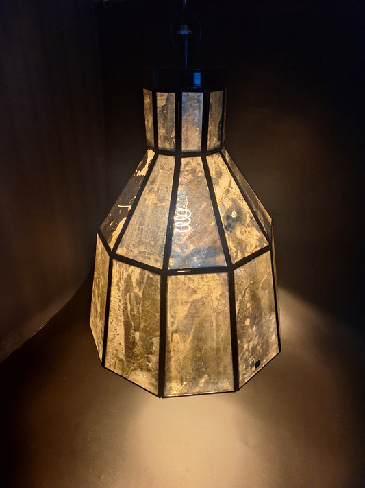 Big Bell Distressed Gold & Tin Geometric Ceiling Pendant Lamp