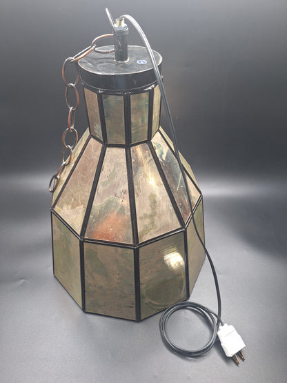 Big Bell Distressed Gold & Tin Geometric Ceiling Pendant Lamp