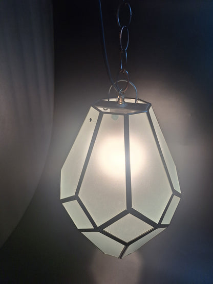 Medium Frosted Glass Geometric Pendant Light