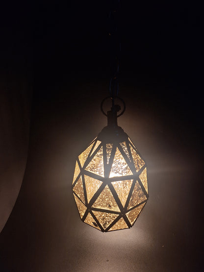 Small Pineapple Gold Tin Geometric Ceiling Pendant Lamp