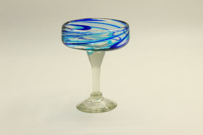 Blue Swirl Blown Glass Set