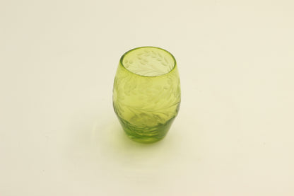 Olive Green Oval Blown Glass Set