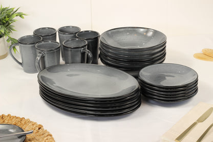 Anfora Denali Grey- 24 Piece Everyday Dining Set