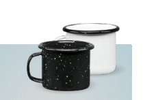 STRAIGHT-SIDED MUG · 5 cm (2.0 in) | 85 mL (2.9 fl oz) · Black Speckled