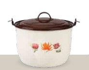 CONVEX STOCKPOT WITH LID · 22 cm (8.7 in) | 6 L (202.9 fl oz) · Cream · Tres flores
