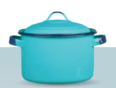 STRAIGHT STOCKPOT WITH LID · 22 cm (8.7 in) | 5.5 L (186.0 fl oz) · Turquoise Blue