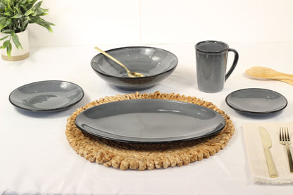 Anfora Denali Grey- 20 Piece Full Family Dinnerware Set
