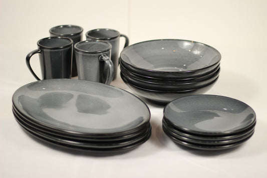 Anfora Denali Grey- 16 Piece Everyday Dining Set