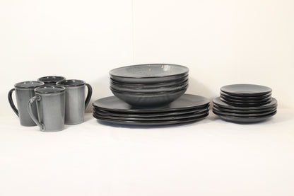 Anfora Denali Grey- 20 Piece Full Family Dinnerware Set