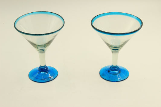 Blue Tip  Margherita Blown Glass Set