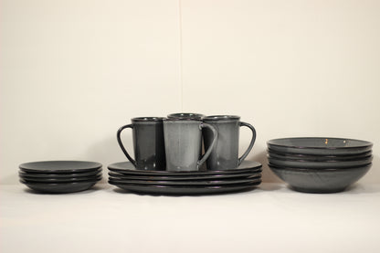 Anfora Denali Grey- 16 Piece Everyday Dining Set
