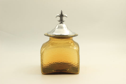 Yellow Blown Glass Spice Container
