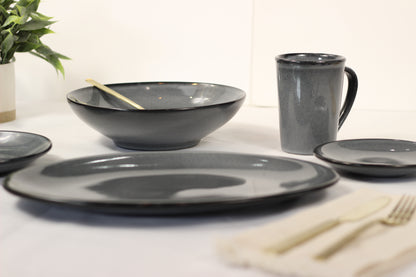 Anfora Denali Grey- 20 Piece Full Family Dinnerware Set