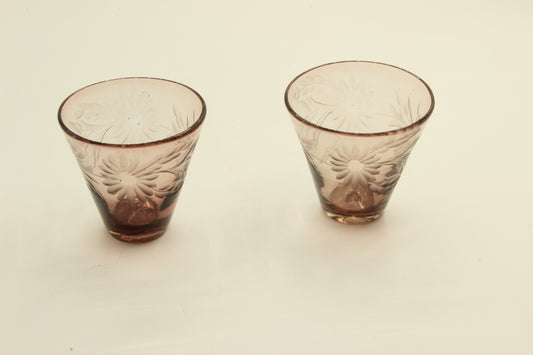 Dark Red Blown Glass Set