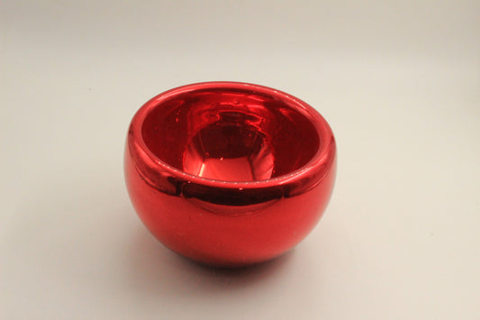 Red Reflective Blown Glass Bowl