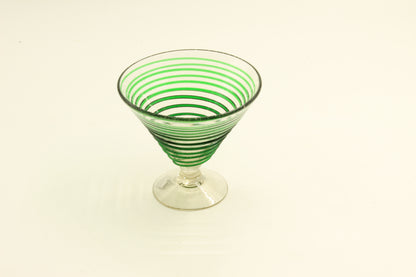 Green Swirl Blown Glass Set