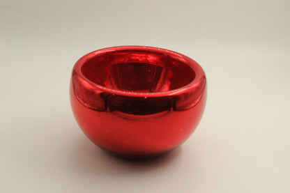 Red Reflective Blown Glass Bowl