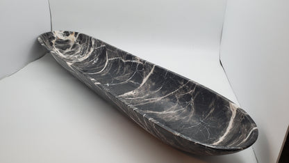 Black & White Marble Canoe Centerpiece