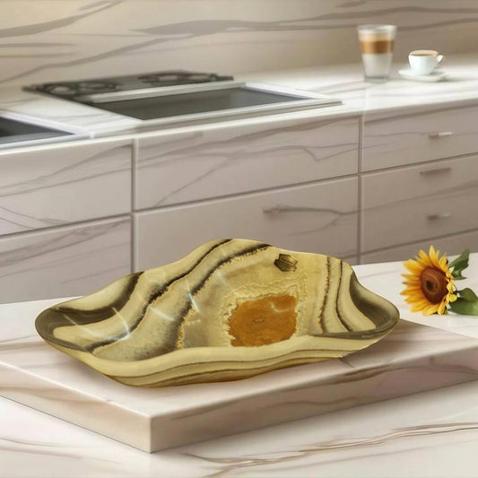 Beige Crater Onyx Centerpiece