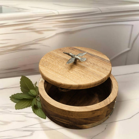 Elisa Hummingbird Wood Tortilla Holder