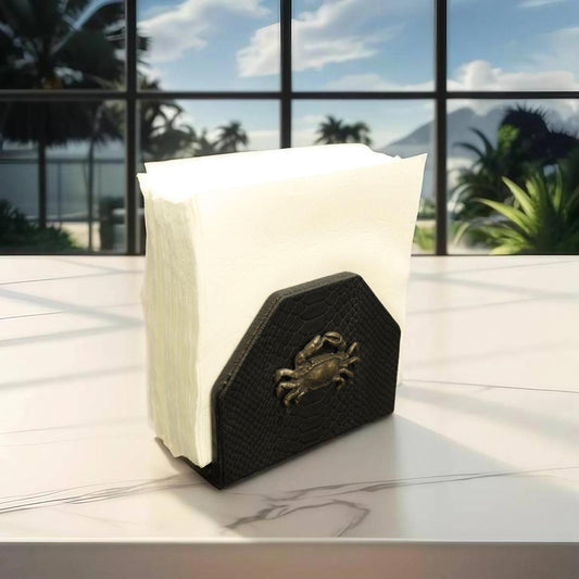 Black Crab & Snakeskin Napkin Holder