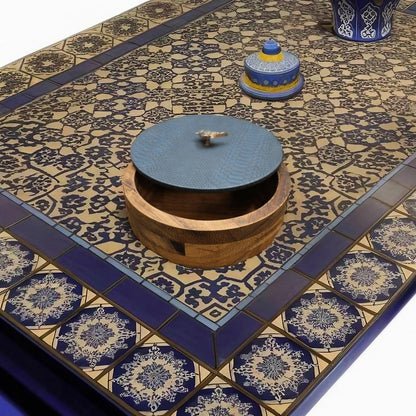 Blue Snakeskin & Bird Wooden Tortilla Holder
