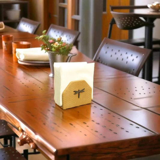 Brown Dragonfly & Snakeskin Napkin Holder