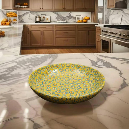 11" Saffron Yellow Ceramic Salad Bowl