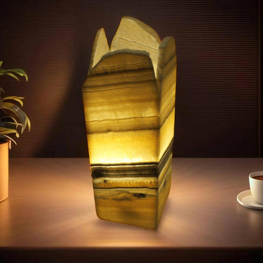 Yellow Bumblebee Onyx Lamp