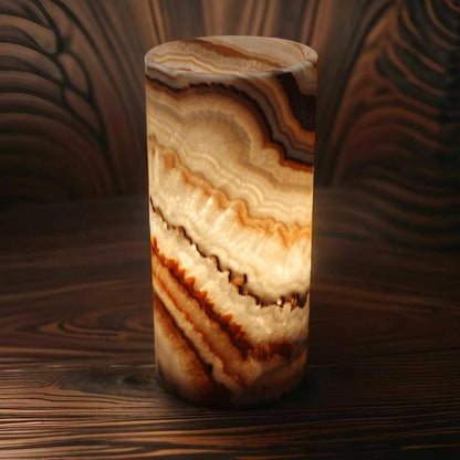 Red Blastwave Onyx Lamp