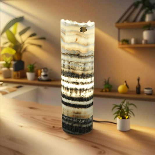 Scarlet Threshold Onyx Lamp