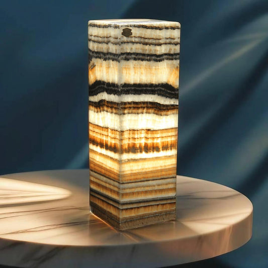 Large Red Asteroid Onyx Lamp