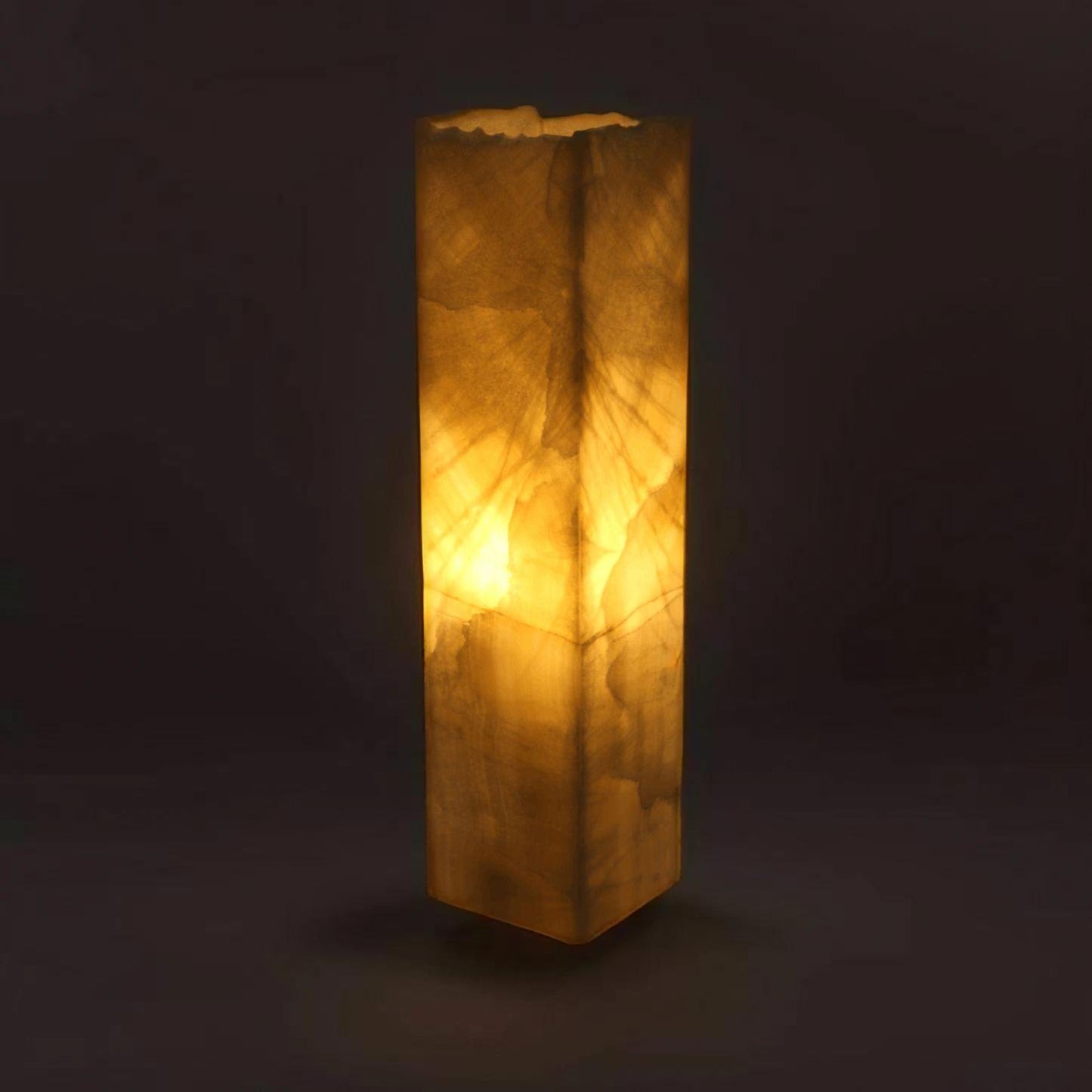 Angelic Torch Beige Onyx Lamp