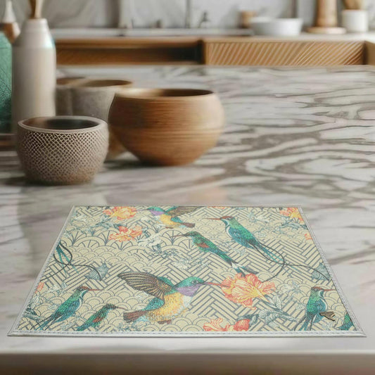 6pc Hummingbird Synthetic Placemat Set