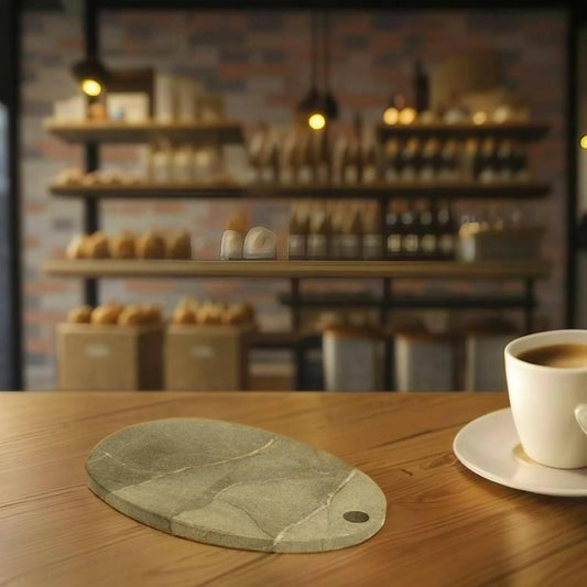Gray Oval Marble Cutting Board