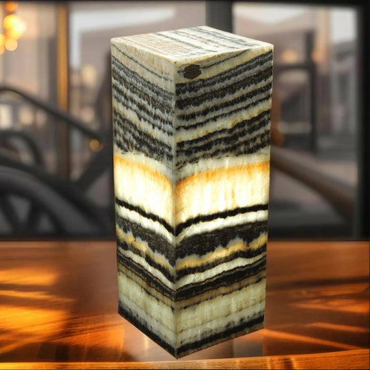 Red Asteroid Onyx Lamp