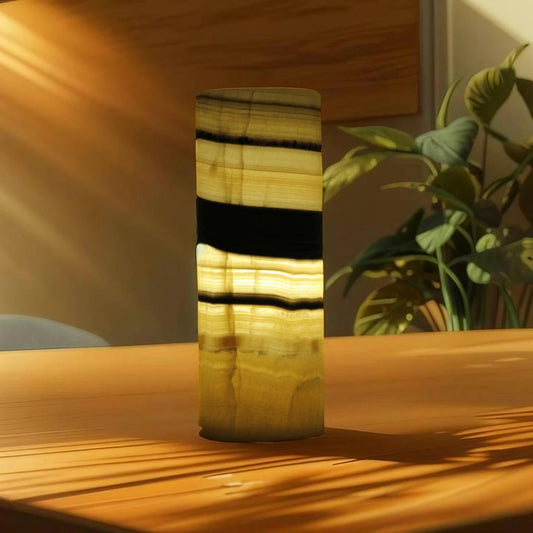 Orange Calico Onyx Lamp