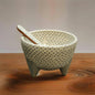 24oz Lead Grey Ceramic Salsa Bowl w/ Spoon
