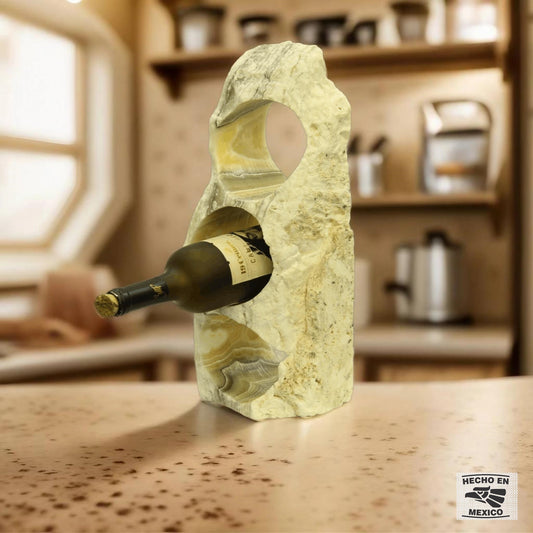 Brown & White Onyx Stone Wine Holder