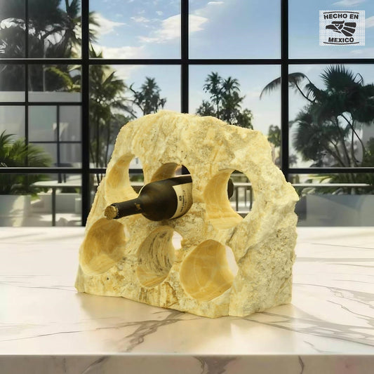 Beige Onyx Stone Wine Holder