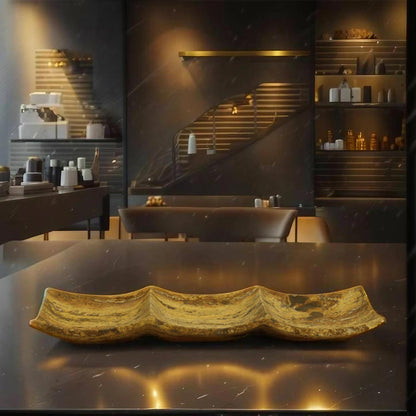 Red Travertino Decor & Dip Tray