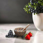 6oz Blue & Red Ceramic Salsa Bowl w/ Spoon