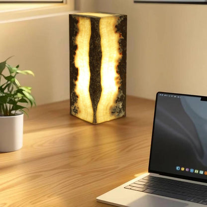 Red Blood Spatter Onyx Lamp