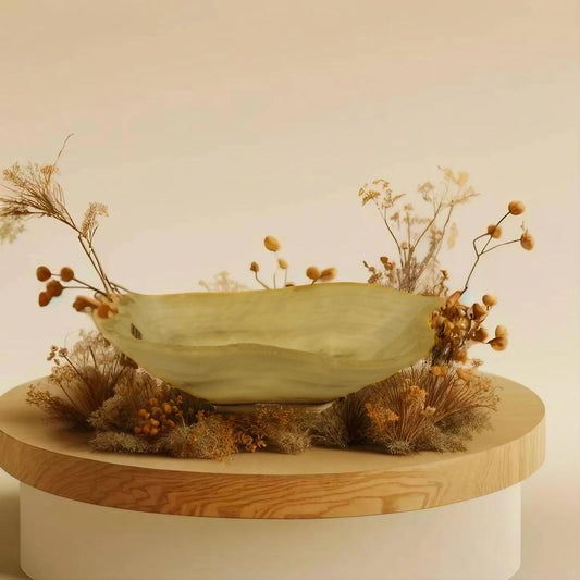 Beige Small Onyx Centerpiece