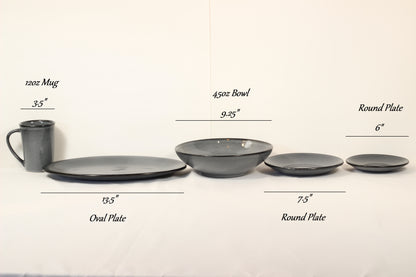 Anfora Denali Grey- 20 Piece Full Family Dinnerware Set