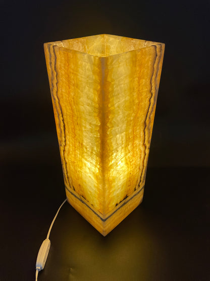 Honey Amber Closed Decorative Onyx Lamp