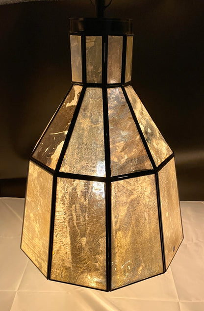 Big Bell Distressed Gold & Tin Geometric Ceiling Pendant Lamp