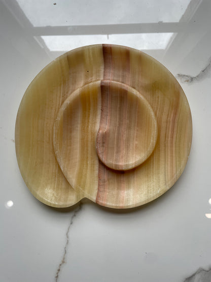 Beige Spiral Decorative Onyx Tray