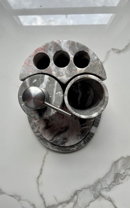 Gray Decorative Onyx Bathroom Set