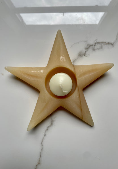 Star/Tray Beige Decorative Onyx Set